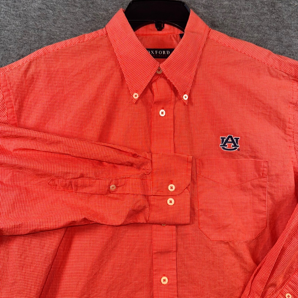 Auburn Tigers Oxford America NCAA Button Down Shirt Logo Orange Mens Large